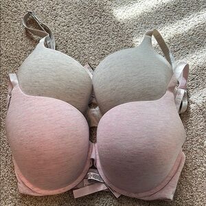 Comfortable Women's Intimates in Gray and Pink T Shirt Push Up Bundle